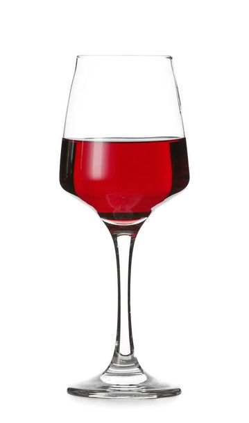 Glass of red wine on white background - Foto, Imagem
