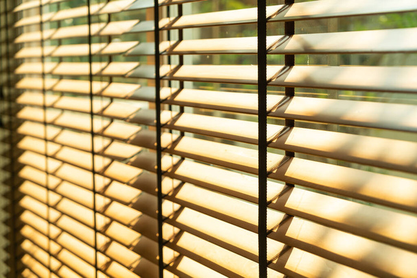 close-up bamboo blind, bamboo curtain, chick, Venetian blind or sun-blind - soft focus point - Foto, Bild