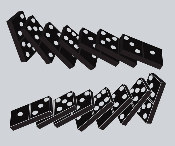 Domino-Knochen auf grauem Hintergrund. Symbol. Vektorillustration. - Vektor, Bild