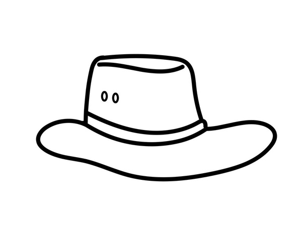 Kovboy şapkası vektör siyah çizgi çizimi - Vektör, Görsel