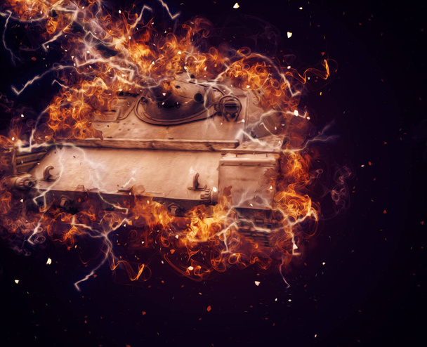 вінтажний танк ізольований малюнок ескіз художня ілюстрація
 - Фото, зображення