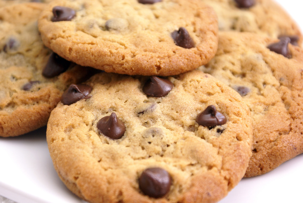 Closeup of delicious homemade chocolate chip cookies. - Photo, Image