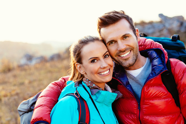 Happy couple of hikers - Photo, Image