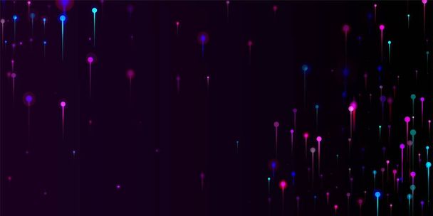 Blue Purple Pink Modern Background. Big Data Artificial Intelligence Internet Technology Wallpaper. Neon Light Glow Particles. Network Scientific Banner. Fiber Optics Social Science Light Pins. - Vektor, kép