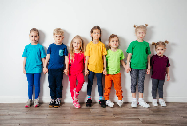 Group of preschool kids posing together, friendship concept - Foto, Imagem