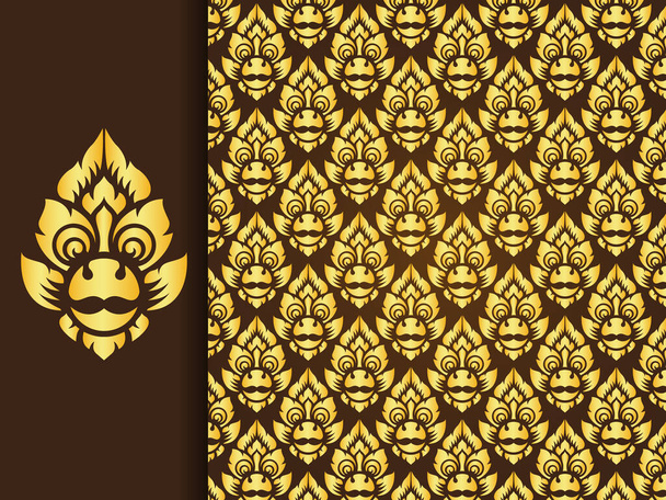 Diseño de arte tradicional asiático, fondo tradicional tailandés (patrón tailandés Lai ) - Vector, Imagen