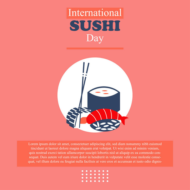 Illustration vectorielle de la Journée internationale du Sushi, simple, adaptée aux affiches et autres, facile à éditer, eps 10 - Vecteur, image
