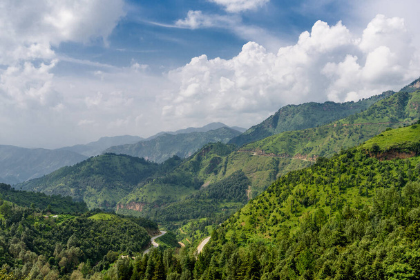 beautiful view of green mountains on sunny day  - Photo, Image