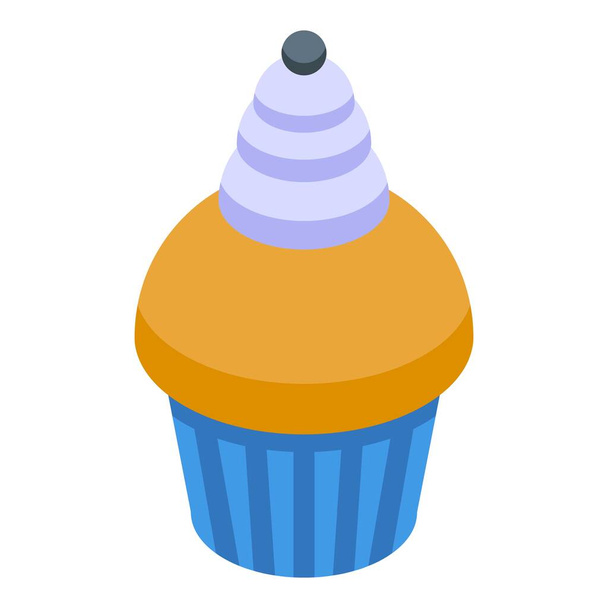 Cupcake muffin icon, isometric style - Vector, imagen