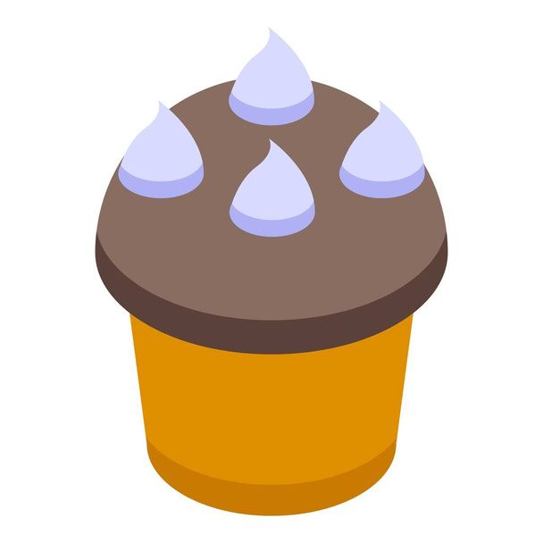 Cupcake muffin icon, isometric style - Vektör, Görsel