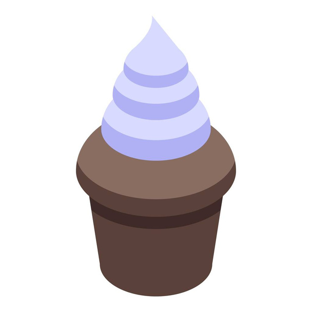 Tasty muffin icon, isometric style - Διάνυσμα, εικόνα