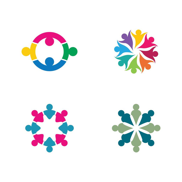 Elfogadás és közösségi gondozás logó sablon vektor ikon illusztráció tervezés - Vektor, kép