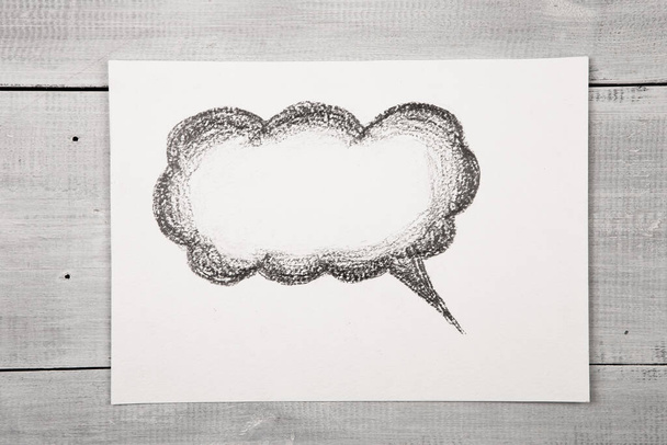 Cloud for a text drawn with a pencil - Valokuva, kuva