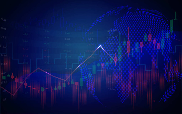 金融投資の概念のためのグラフィックデザインの株式市場や外国為替取引の燭台グラフ - ベクター画像
