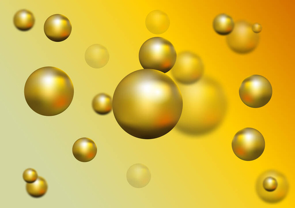 Golden ball and blur effect on screen. Abstract background - Vettoriali, immagini