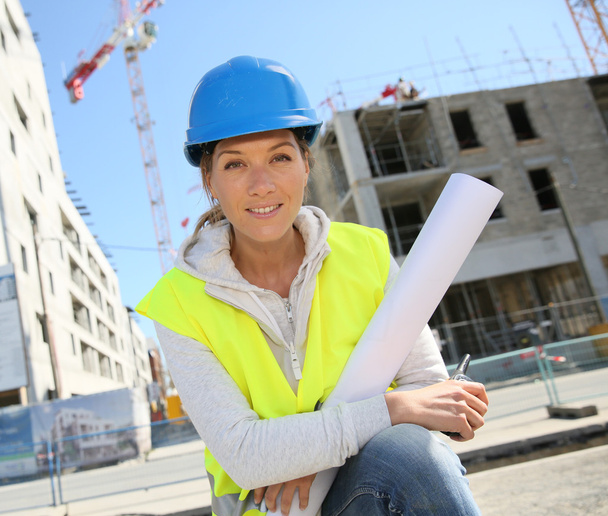 Engineer on building site - Foto, Imagem
