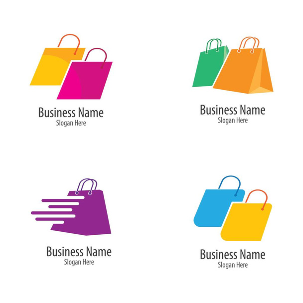 Bolso tienda logo plantilla vector icono ilustración - Vector, Imagen
