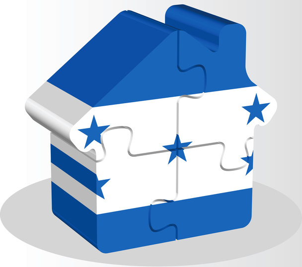 Haus Home-Ikone mit Honduras Flagge in Puzzle - Vektor, Bild