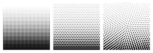 Set of Halftone Element, Monochrome Abstract Graphic. Ready for DTP, Prepress or Generic Concepts. - Vector, Image