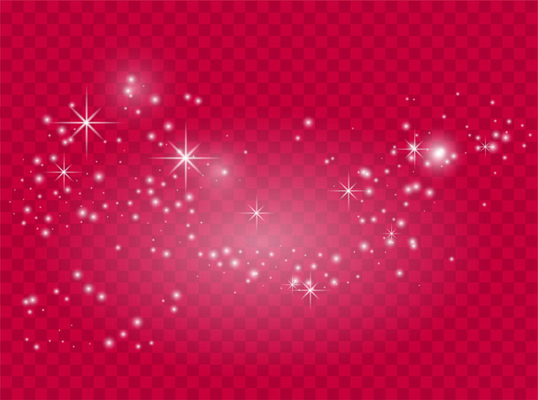 White sparks and stars. Shine with light. Vector.Dust white. Sparkles with transparent background. - Vector, Image