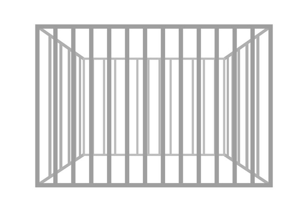Barreaux de prison vectoriels isolés sur fond blanc. Cage vide métallique. - Vecteur, image