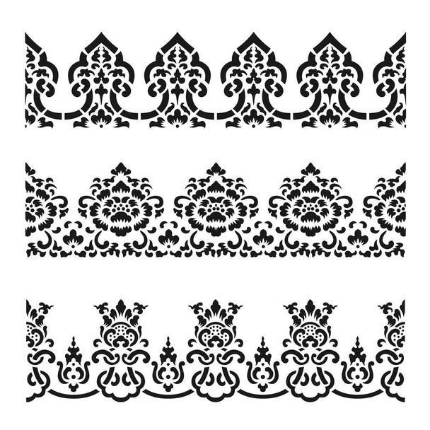 Asian traditional art Design Vector, Thai traditional with flower line design  (Lai Thai pattern) - Vector, Image