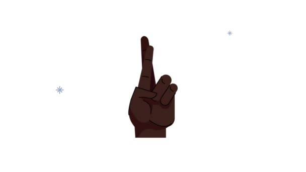 mano afro dedos humanos cruzados animación - Imágenes, Vídeo