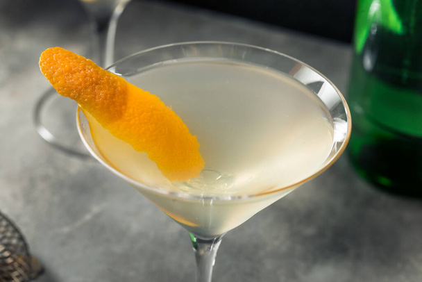 Boozy Refreshing Korean Soju Martini with an Orange Garnish - Fotó, kép