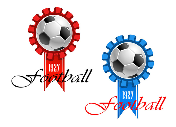 niebieski i czerwony herbów piłki nożnej - Wektor, obraz