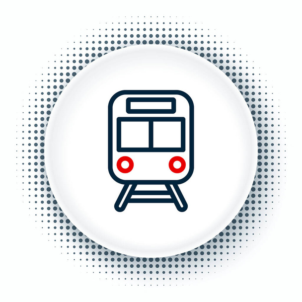 Line Trein en spoorweg pictogram geïsoleerd op witte achtergrond. Openbaar vervoer symbool. Metro trein vervoer. Metro ondergronds. Kleurrijk concept. Vector - Vector, afbeelding