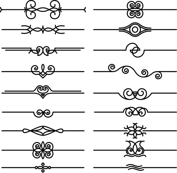 Ensemble vectoriel de séparateurs noirs dessinés à la main - Vecteur, image