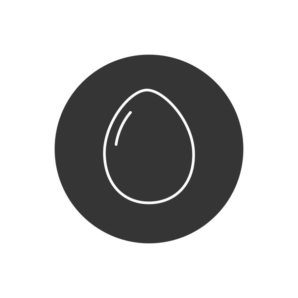Egg Food Line Icon Solid Reggeli sziluett fehér alapon - Vektor, kép
