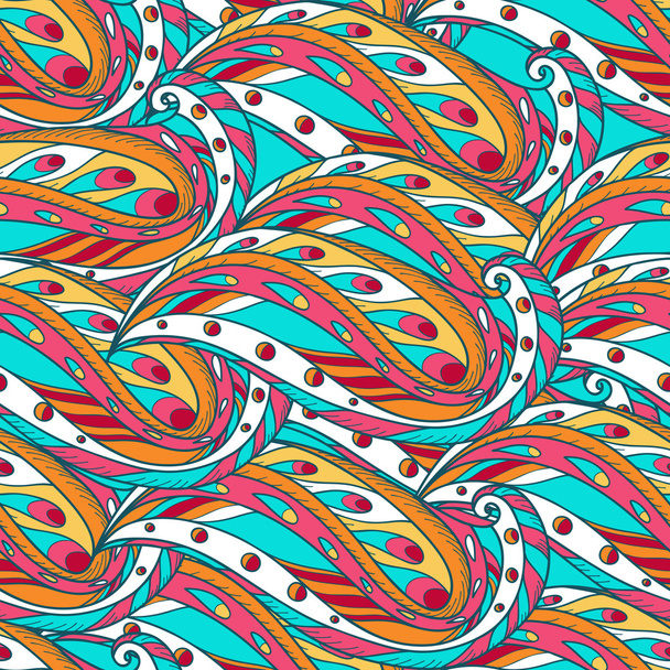 Seamless pattern with abstract colorful doodles - Wektor, obraz