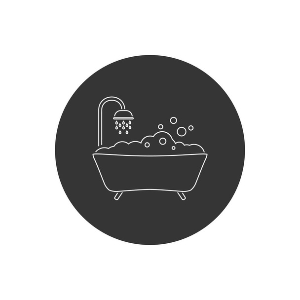 Bath line icon vector. Style sign for mobile concept and web design. Bath symbol illustration - Vector, Image