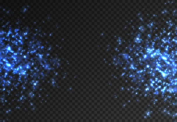 Flash lumière néon bleu étincelant poussière d'étoile. - Photo, image