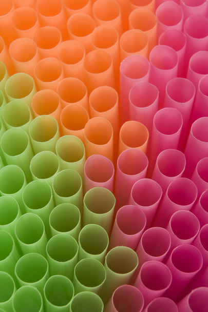 Close Up Of Fluro Drinking Straws - Foto, afbeelding