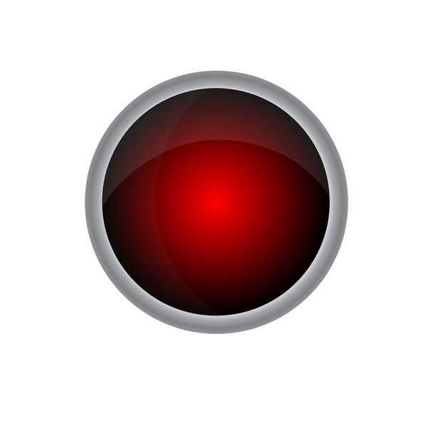 czerwony przycisk błyszczący z elementów metalowych - Wektor, obraz