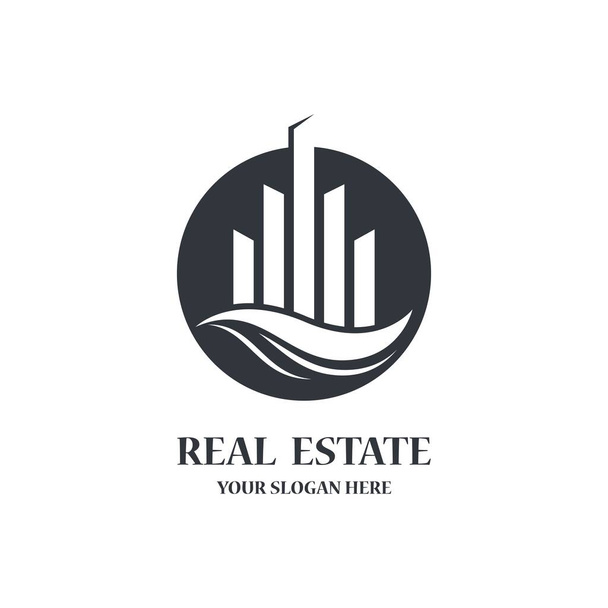 Design de ilustração de ícone de logotipo imobiliário - Vetor, Imagem