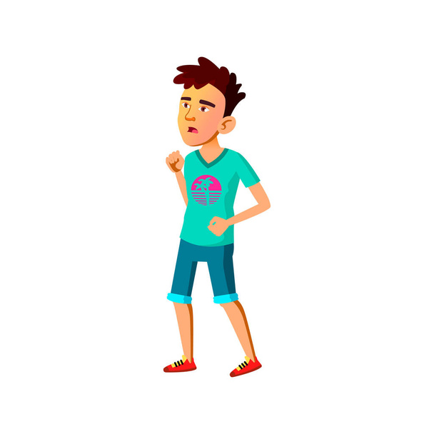 chocado menino adolescente surpreendente a partir de jogo pontuação cartoon vector - Vetor, Imagem