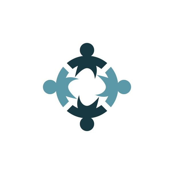 Teamwork logo vektor icon illustration design - Vektor, Bild