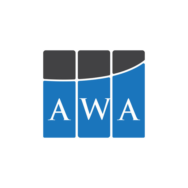 Σχεδιασμός λογότυπου AWA επιστολή σε μαύρο φόντο.AWA δημιουργική αρχικά γράμμα λογότυπο έννοια.AWA γράμμα σχεδιασμό.  - Διάνυσμα, εικόνα