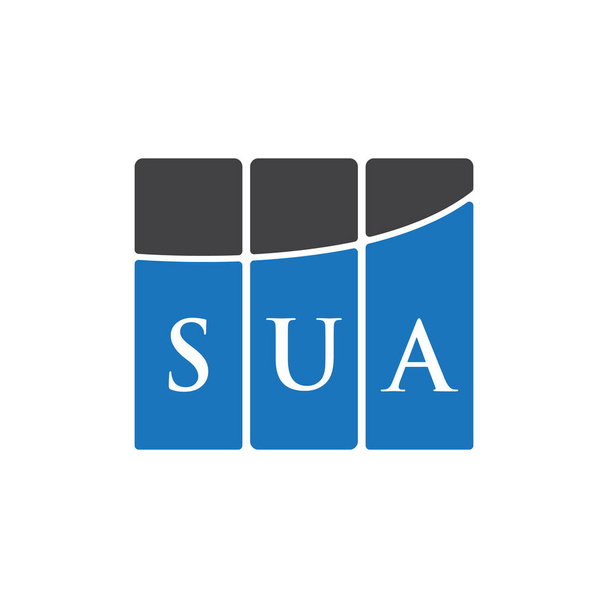 SUA letter logo design on black background.SUA creative initials letter logo concept.SUA letter design.  - Vetor, Imagem