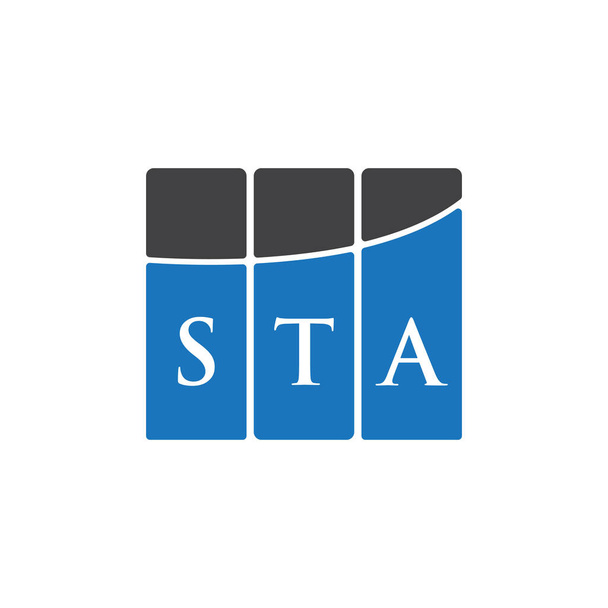 STA letter logo design on black background.STA creative initials letter logo concept.STA letter design.  - ベクター画像