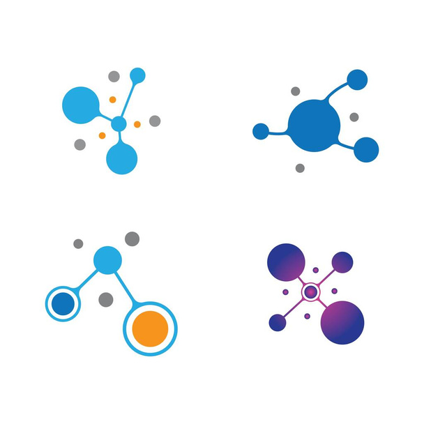 Molecule logo vector icono ilustración diseño - Vector, Imagen