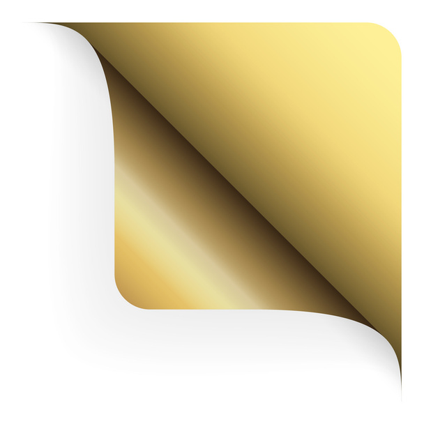 Papel - canto superior arredondado - ouro
 - Vetor, Imagem