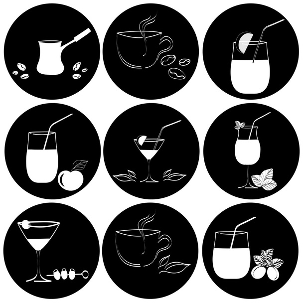 Bebidas en vasos
 - Vector, Imagen