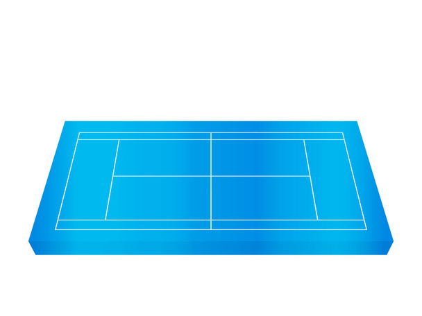 Tennis court on a white background. Vector illustration. - ベクター画像