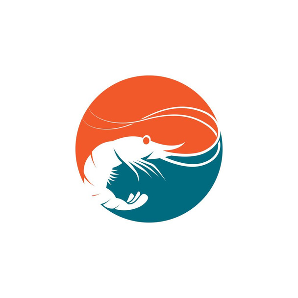 Shrimp logo modello icona vettoriale illustrazione design - Vettoriali, immagini