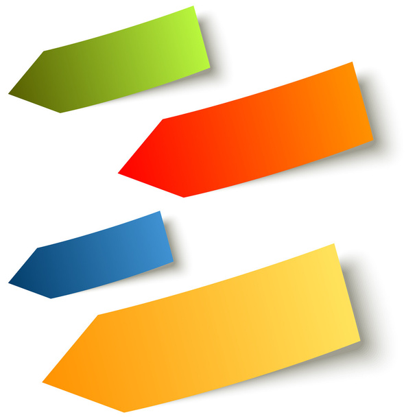 collectie - kleurrijke plaknotities pijl - Vector, afbeelding