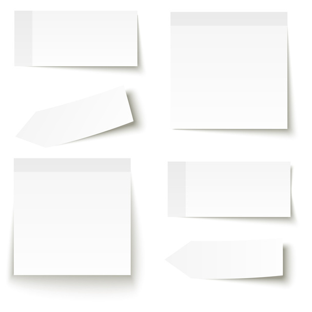 Collection of adhesive notes white - Vector, Image